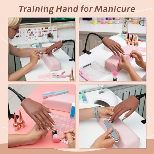 Practice Hand for Acrylic Nails,Professional Mannequin Training Hand with Flexible Fingers for Acrylic Nails,Gel Polish & Nail Art,Complete Practice Kit for Manicure Beginners??