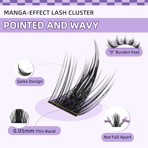 Manga Lash Clusters DIY Kit - 0.05mm Ultra-Thin Band Wispy Eyelash Extensions