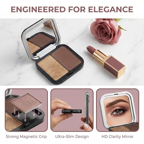 KALLORY Magnetic Eyeshadow Palette 2-Piece Set with Mirror