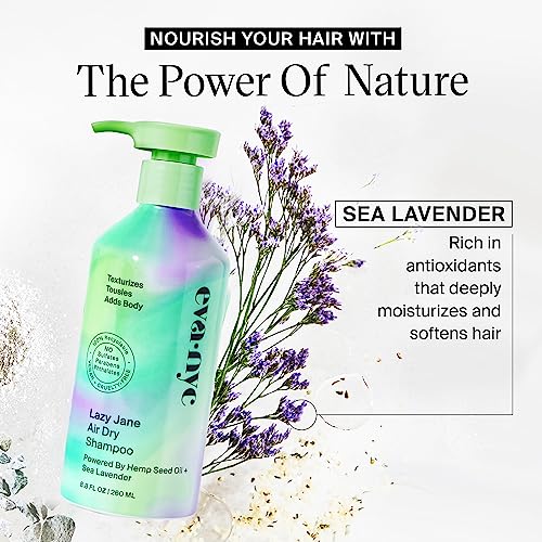 Eva NYC Lazy Jane Air Dry Shampoo, Natural Texture and Frizz Control for Hair, Vegan and GMO-Free, Anti-Frizz for Women, 8.8 fl oz