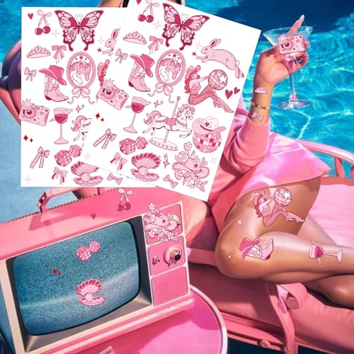 Pink Pony Club Temporary Tattoos - 2 Sheets Party Favor