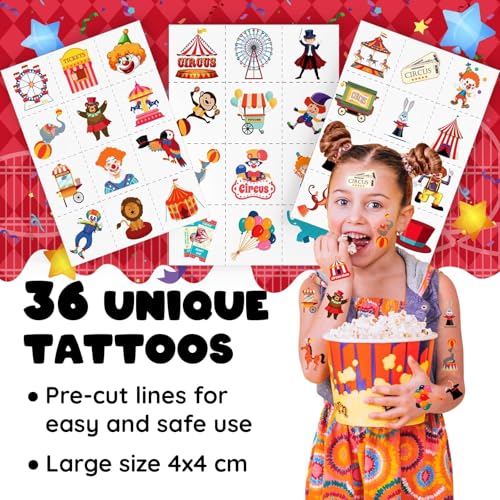 Carnival Party Favors Set - 60 PCS Tattoos & Slap Bracelets