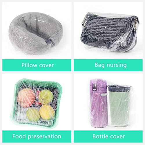 Keeygo Disposable Shower Caps 50 PCS Bath Caps Clear Waterproof Plastic Wraps for Women, Hotel Travel Essentials Accessories Hair Caps(20.5")