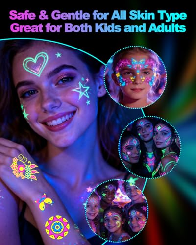 Sovano UV Glow Face & Body Paint Markers - 10 Neon Pens