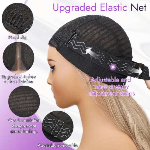 26 Inch Blonde Wavy Wig - Glueless Lace Front for Women