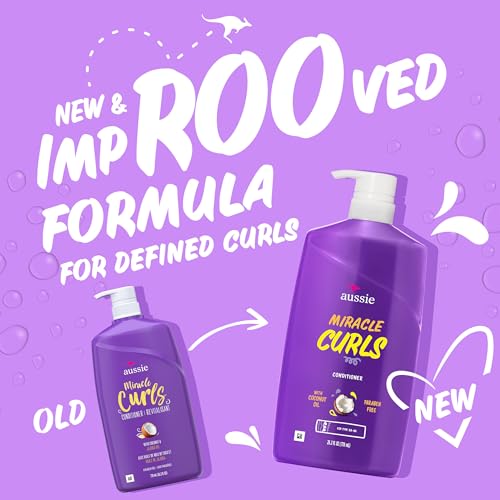 Aussie Miracle Curls Moisturizing Hair Conditioner with Coconut Oil, 26.2 oz