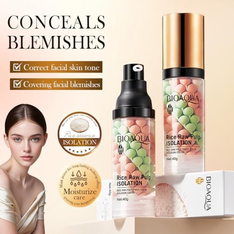 3 In 1 Primer Isolation for Face Before Makeup,One Step Color Corrector For Flawless Smooth Skin & Long-Lasting,Blurs Imperfections,Oil Control & Moisturizing,Skin Tone Correcting,Radiance Skin