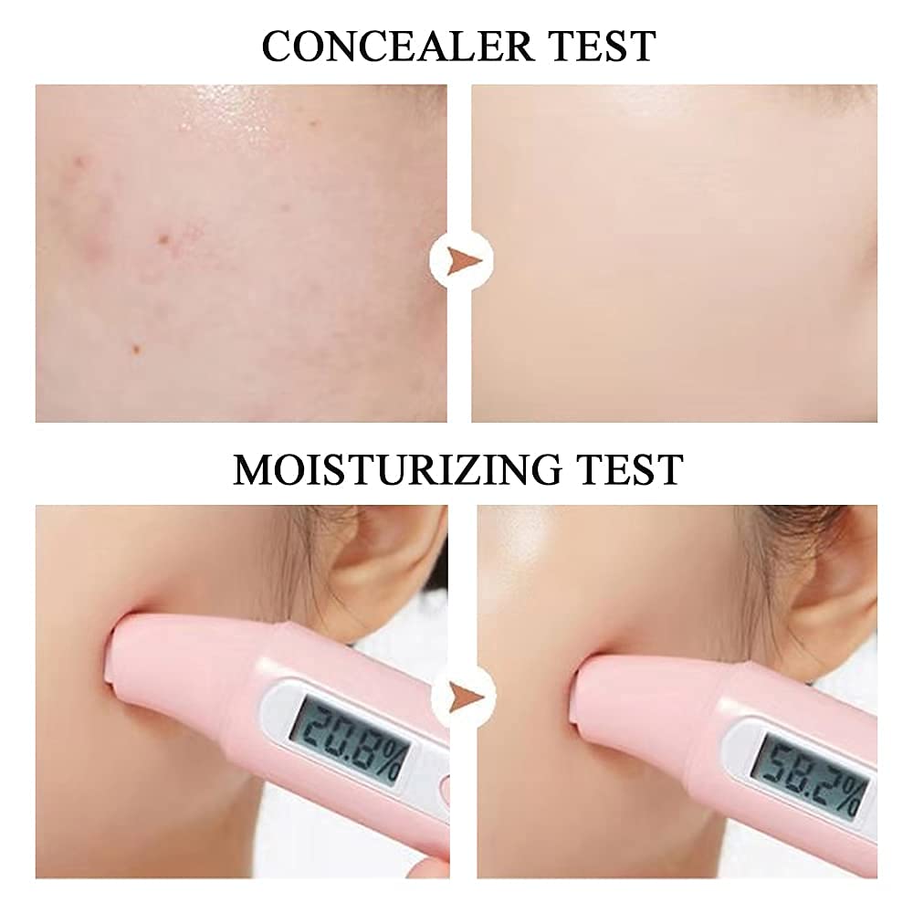 Air Cushion CC Cream Mushroom Head Foundation, Moisturizing BB Cream Makeup Long Lasting Matte Concealer (2 PCS Natural)