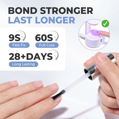 Luckyfairy Gel Nail Glue 15ml - Bubble-Free, Long-Lasting Nail Tip Adhesive for Manicure