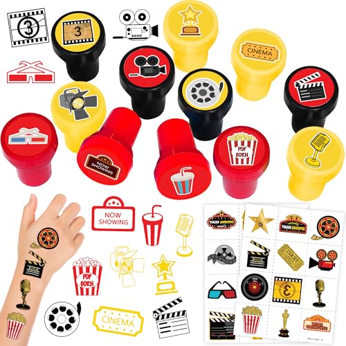 Movie Night Party Favors Set - 36PCS Stamps & Tattoos