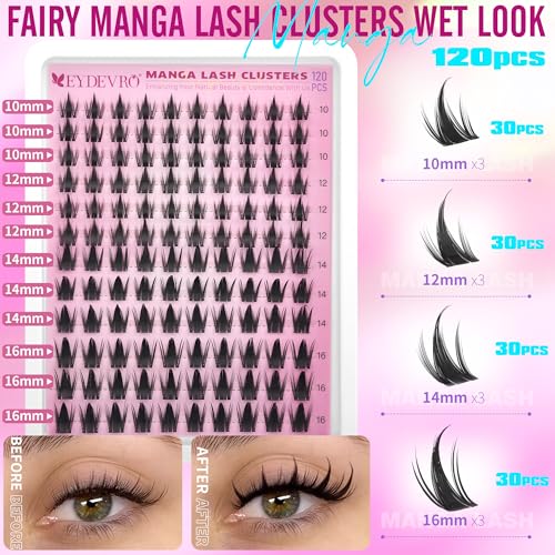 Manga Lash Clusters Kit - Wispy Spiky Eyelash Extensions