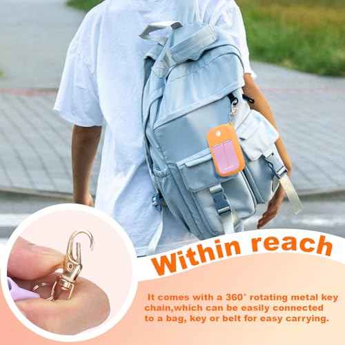 Palksky Protective Silicone Case for Touchland Hand Sanitizer with Keychain | Compatible with Power Mist & Glow Mist 1 fl oz | Anti-Slip Grip, Travel Cover Sleeve (Red,Pinkish,Orange),Travel Size