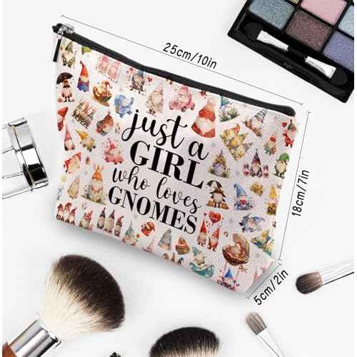 Gnomes Gifts for Women Makeup Bag, Magic Stars Gnome Birthday Gift for Women, Makeup Travel Gnomes Essentials Zipper Pouch for Friend Sister Bestie