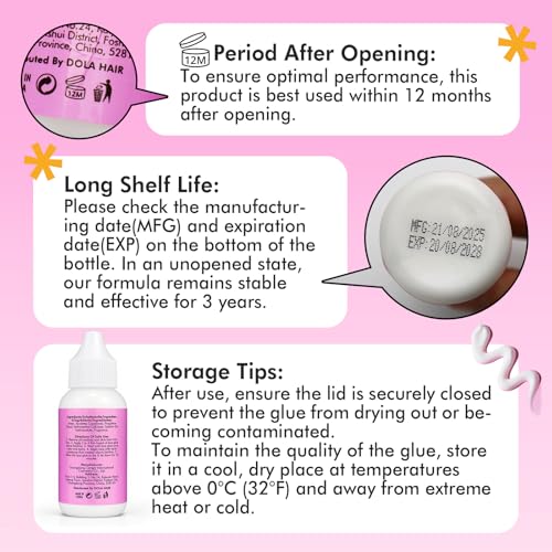 Dolahair Extreme Hold Lace Glue for Wigs, 1.3oz