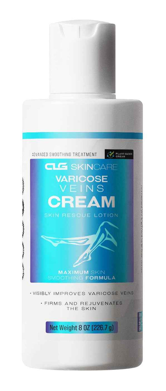 CLG Skincare Varicose Veins Cream - Skin Rescue Lotion for Smoother, Healthier Legs - Advanced Formula for Varicose Veins Improvement, Circulation & Skin Firming, Plant-Based Ingredients, 8 oz (1)