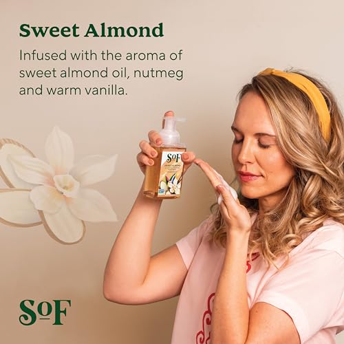 South Of France Sweet Almond Foaming Hand Wash by SoF Body Care (Formerly Body Care) | Hydrating Organic Agave Nectar| 8 oz Pump Bottle Each | 3 Bottles