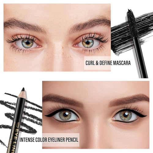 3-Piece Waterproof Mascara & Eyeliner Set - Black