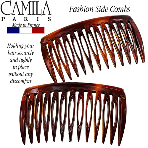 Camila Paris AD825/2 French Hair Comb Set, Curved Tortoise Shell