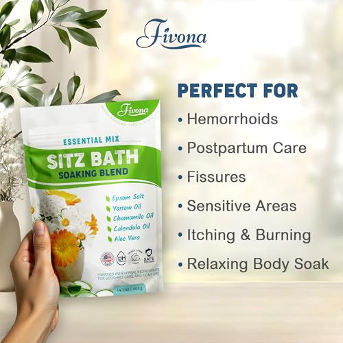 Natural Sitz Bath Salt for Hemorrhoid & Postpartum Care - 14.1 oz