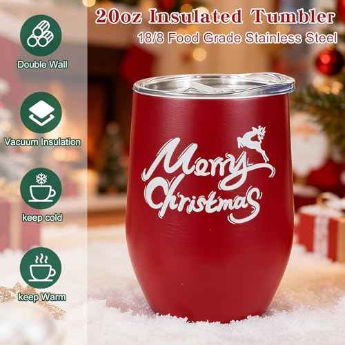 Christmas Gifts,Christmas Gifts for Women Merry Christmas Gifts Unique Holiday Gifts for Female Friends,Relaxing Bath Gifts Box Insulated Wine Tumbler Gifts Set for Mom, Wife, Sister, Girlfriend