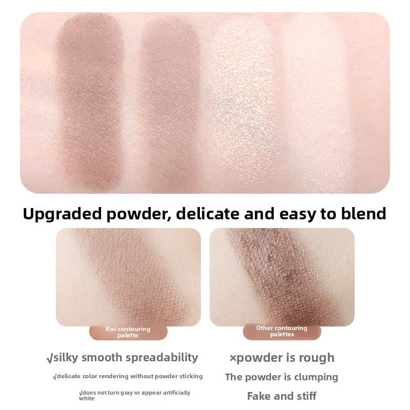 Highlight & Contour Palette - Matte & Shimmer Face Sculpting Powder