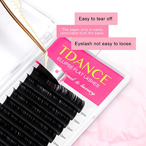 TDANCE Flat Lash Extensions 0.2mm C Curl 11mm Black Matte