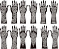 Henna Tattoo Stencils - 12 Sheet Kit with Glitter & Airbrush Templates