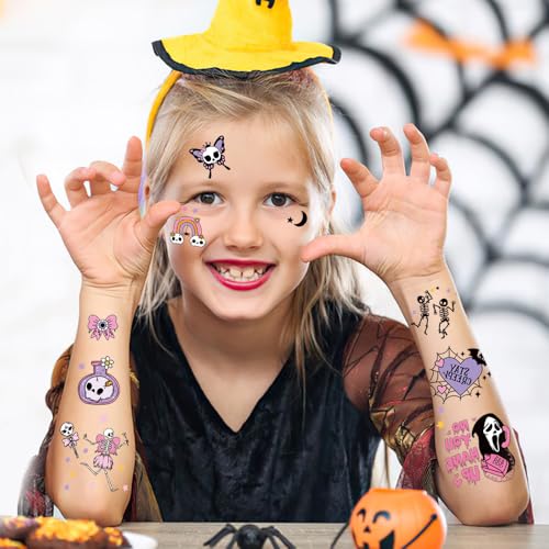 Halloween Temporary Tattoos for Kids - 10 Sheets 150+ Designs