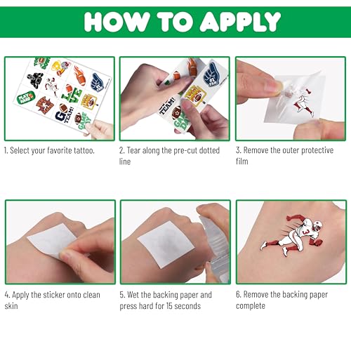96-Pack Football Temporary Tattoos for Kids | Pre-Cut Party Favors