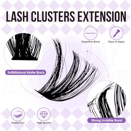 WENDY LASHES Wispy Cluster Eyelash Extensions 12-16mm 119Pcs