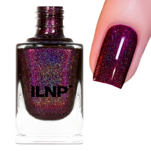 ILNP Black Orchid Holographic Burgundy Nail Polish