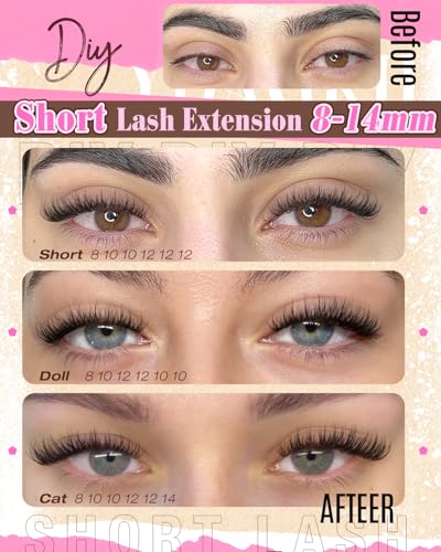 Short Lash Clusters 8-14mm Natural Wispy Eyelash Extensions