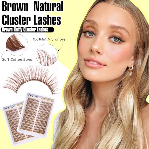Brown Cluster Lashes Cat Eye 10-16MM D Curl Wispy