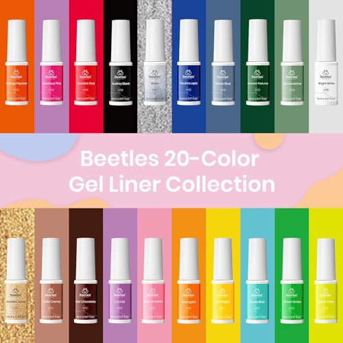 beetles Gel Polish Nail Art Polish Gel Liner Pastel Nail Polish White Black Red Glitter Neon Gel Nail Polish Paint Swirl Built Thin Brush in Bottle Soak off Uv Gold Gel Nail Women Gifts