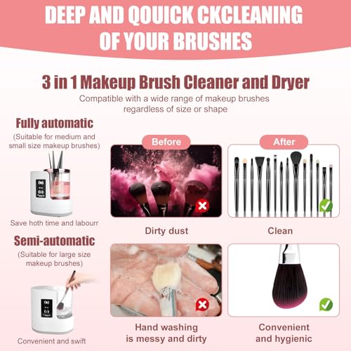 Electric Makeup Brush Cleaner & Dryer - 3 in 1