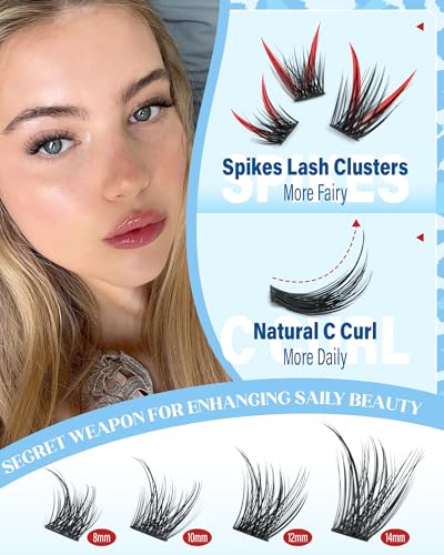 Zegaine Natural Lash Clusters 8-14mm Short Curly Spiky Wispy False Eyelashes