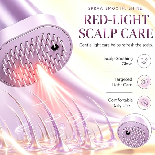 Electric Spray Hair Care Brush with Misting Function - Detangling & Anti-Static