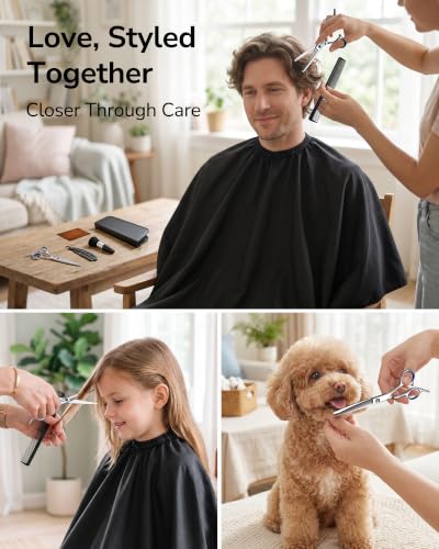 ULG Hair Cutting & Thinning Shears Kit with Razor - Professional Home Grooming Set