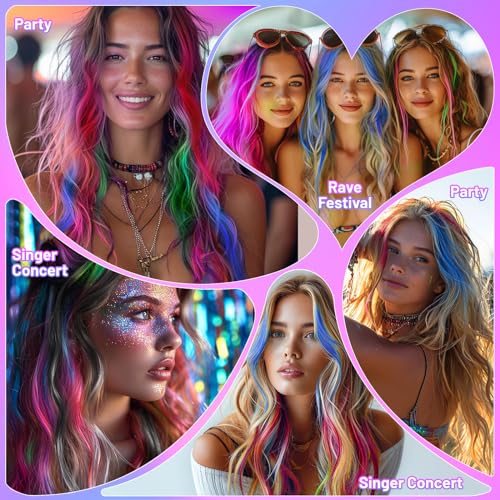 BADCOLOR Temporary Hair Chalk Comb - 7 Vibrant Colors