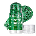 DAGEDA Green Body Glitter Stick,Sparkly Hair Face Glitter Makeup for Women St Patricks Day Accessories, Holographic Green Face Paint Stick for Women Halloween Makeup 1.12 oz