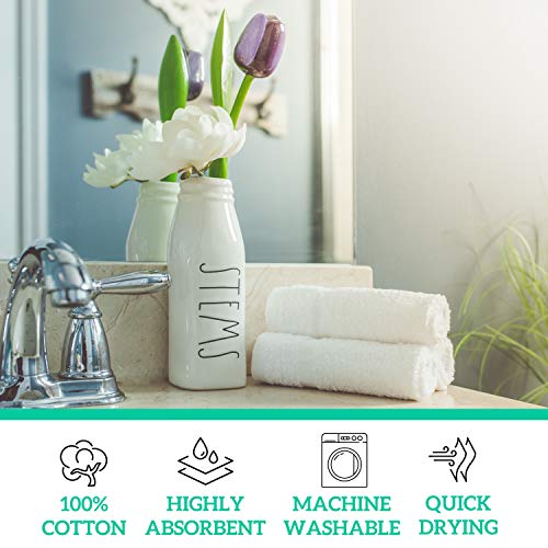 100% Cotton Washcloths 12x12" 50 Pack