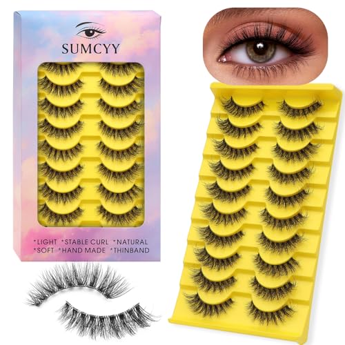 3D Wispy False Eyelashes - 10 Pairs Fluffy Cluster Lashes
