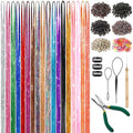 Hair Tinsel Kit with 18 Colors & Tools for Easy Hair Extensions