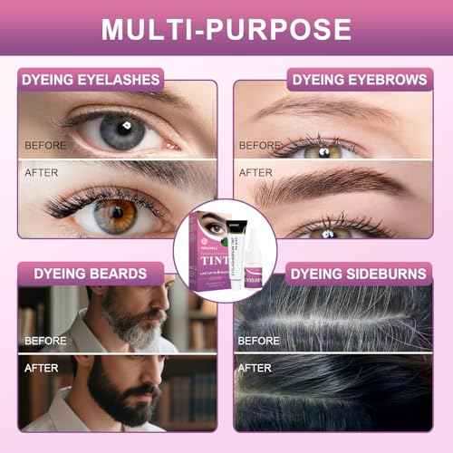 Eyelash & Eyebrow Color Kit, Professional Black Lash & Brow Color Kit, Instant Eyelash & Eyebrow Kit with Natural Bushy Effects, Easy to Use for Salon Home Use 7ml