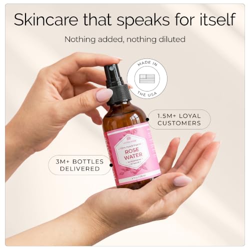 Leven Rose Pure Rose Water Spray - Hydrating Facial Mist, 4 oz