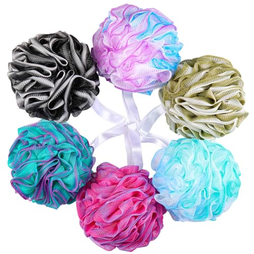 Large Loofah Sponges Pack of 6 - Exfoliating Bath Puffs