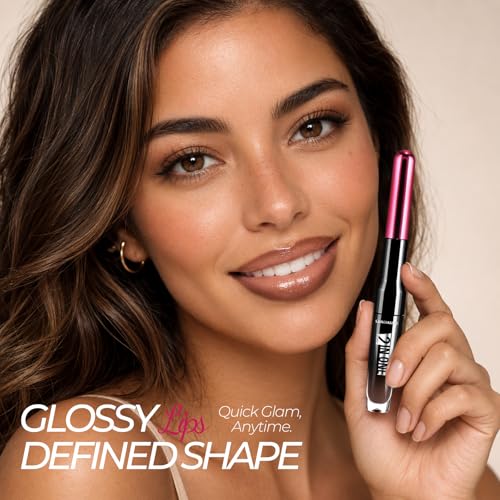 LANGMANNI 2-in-1 Lip Liner & Gloss Duo - Warm Caramel Brown