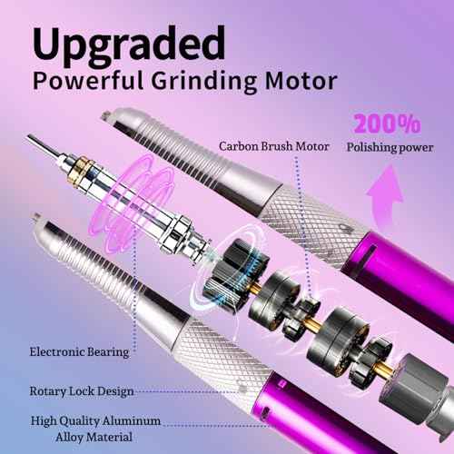 Nail Drill Portable Electric Nail File 35000RPM Electric Nail Drill Cordless Professional with Bits for Acrylic Gel Nails Nail E-File Machine Manicure Polishing for Salon Home (Snowflake Blue)