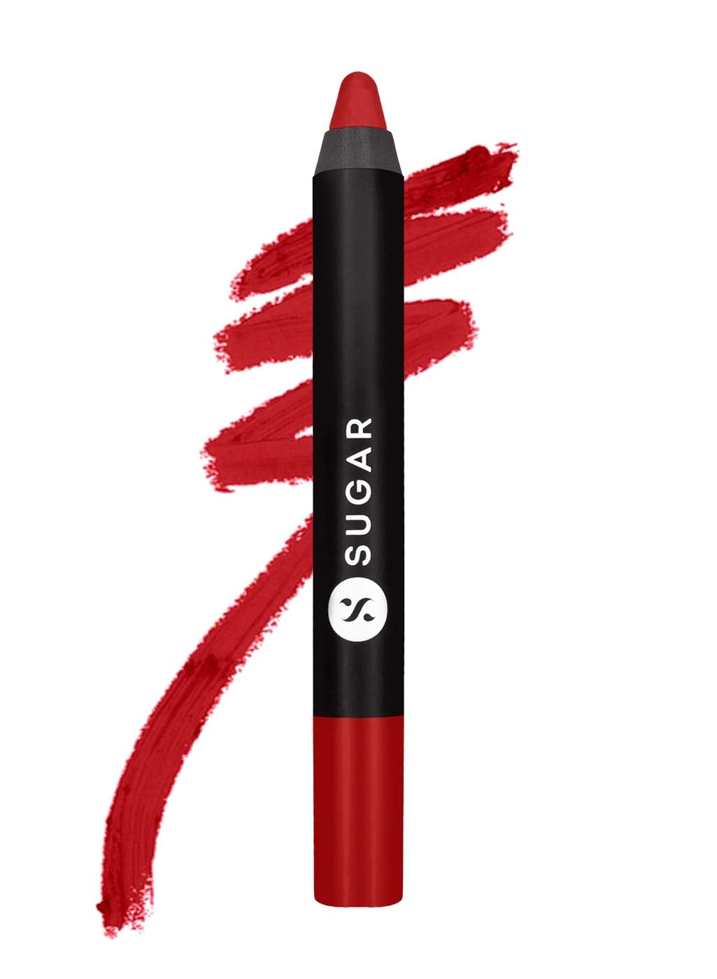 SUGAR Cosmetics Matte As Hell Crayon Lipstick33 Pepper Anderson (Orangey red) with SharpenerHighly pigmented, Creamy Texture, Long lasting Matte Finish