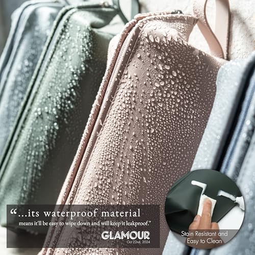LINE+ARC Easy-to-Clean Silicone Dopp Kit (As Seen in Glamour and GQ) Extra-Wide Opening Anti-Stain (Arctic, 3.5L) Toiletry Bag Travel Set Makeup Organizer Cosmetics Case Fabric Simple Hang Loop